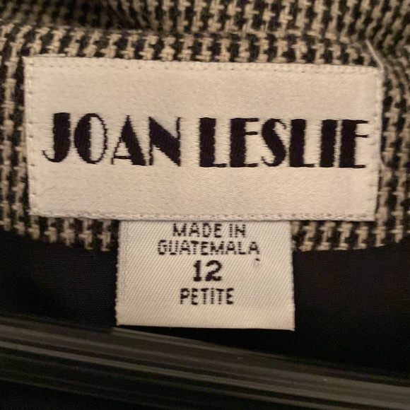 Joan Leslie Vintage Black & White Houndstooth Wool Button-Down Dress size 12 - Picture 10 of 12